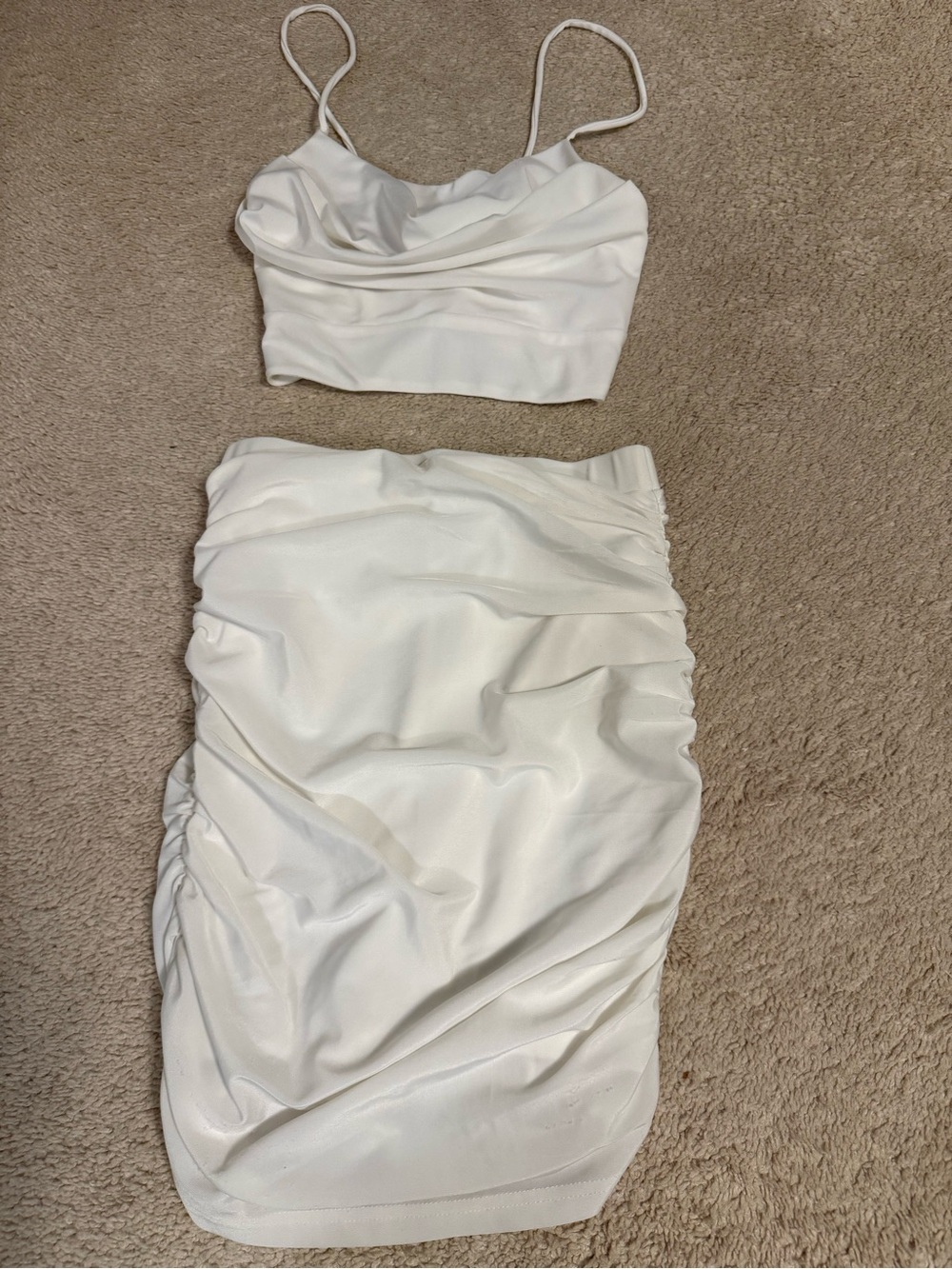 Lulu's White Ruched Set
